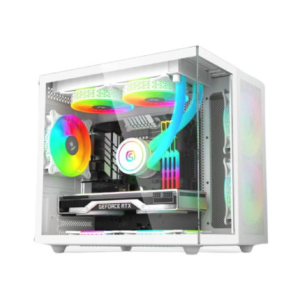 Revenger DUO Dynamic Mini Tower Full-View Micro-ATX ARGB Casing White